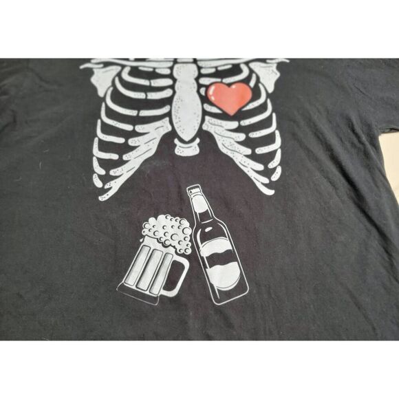 Adult tshirt love my beer skeleton black unisex mens medium - Picture 3 of 3